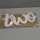 2nd Birthday Decorations Two Sign for Second Birth Day Table Centerpieces White Letter Wooden Photo Booth Props for 2 Year Old Birthday Party Decorations Supplies(6.2x12.6inch)