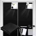 Blackout Curtains for Bedroom 57" x 39" Portable Blackout Shades Film 100% Blackout Window Cover No Drill Blackout Blinds with Hooks & Loops Strips Temporary Shades for Nursery Dorm Room