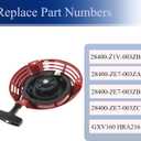 GXV160 Pull Start Recoil Starter Replacement for Honda HRA216 Parts Generator Engine Motor Replace 28400-Z1V-003ZB 28400-ZE7-003ZC (Straight Claw)