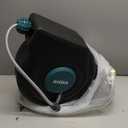 AYURA Retractable Garden Hose Reel 100 ft x 1/2 inch with Pro Metal Shaft, Heavy Duty Automatic Garden Hose Reels with Kink-Free Rewind and Lock at Any Length, Wall Mount Water Hose Reel for Outside (Green)