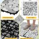 jxgzyy 4 Pcs Interlocking Stepping Stones Outdoor for Garden, 11.8" Square Pavers for Landscaping, Outside Pebble River Stone Mat for Yard Lawn Patio Pathway Walkway, DIY Landscape Decor - Light Grey