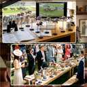 Huwena 9 Pcs Derby Horse Table Decoration Horse Racing Wooden Signs Derby Day Table Centerpieces Farmhouse Horsing Freestanding Decor for Horses Party Birthday Festival Home Supplies (Classic)