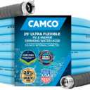 Camco EVOFlex 25-Ft RV Drinking Water Hose - Features Extra Flexible Design w/Stainless Steel Strain Relief Ends - Lead-Free, BPA-Free and Phthalate-Free - 5/8 Inside Diameter (22591)