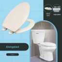 Centoco Heavy-Duty Elongated Toilet Seat, Wood Core with Scratch-Resistant Plastic Finish, Won't Crack or Fade, Residential, Made in the USA, DSAMAZ9-416, Biscuit