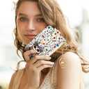 Miss Adola Cute Card Wallet Women - Small Wallets with Keychain Flower Owl RFID Credit Cardholder Aesthetic Fashion Design Coin Purse for Female Ladies Teen Girls