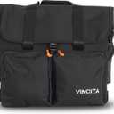 Vincita Voyage Atlas Front Bag for Brompton Largest Expandable Touring Carrier with Frame Fits 16" Laptop, Quick-Access Zipper & Rain Cover Compatible with S, M, H, P Handlebars (Black)