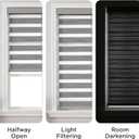 Joydeco Cordless Zebra Blinds for Windows (Pro), 19" W x 48" H, Gray
