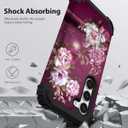 Hocase for Galaxy S24 Plus Case, Shockproof Heavy Duty Protection Soft Silicone Rubber Bumper+Hard Plastic Hybrid Protective Case for Samsung Galaxy S24 Plus (6.7") 2024 - Royal Purple Flowers