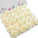 DerBlue 60pcs Artificial Roses Flowers Real Looking Fake Roses Artificial Foam Roses Decoration DIY for Wedding Bouquets Centerpieces, Arrangements Party Home Decorations