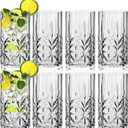 8 Pieces Plastic Drinking Glasses 18 oz Plastic Highball Glasses Unbreakable Whiskey Cocktail Water Tumbler Clear Wine Cup Shatterproof Summer Beach Tumbler for Party Indoor Outdoor Poolside