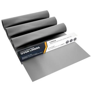 Oven Liners for Bottom of Oven - 3 Pack Large Heavy Duty Mats, 16.25”x23” Non-Stick Reusable Liner for Electric, Gas, Toasters, Grills - BPA & PFOA Free Kitchen Accessory to Keep It Clean (Silver)