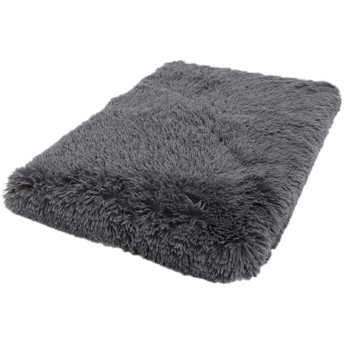 Totority Washable Deep Sleep Pet Nest Cushion for Dogs and Cats, Warm Plush Dog Sofa Bed Mat, Medium 50x40x5cm, Dark Grey, Comfortable Sleeping Pad for Indoor Pets