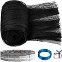 24 Feet Round Leaf Net Pool Cover Mesh Swimming Pool Covers with Rope & Winch Mesh Winter Pool Cover Pool Safety Net Cover for Above Ground Pool Keeps Leaves Out