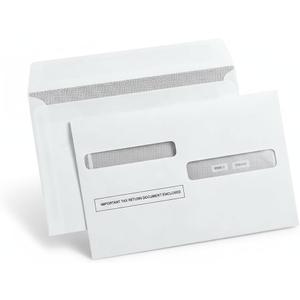 W2 tax Form Envelopes, Double Window Security Envelope for 4-Up Style W-2 Tax Forms, Self Seal, Security Tintet W-2 Tax Forms Envelopes 25 Pack