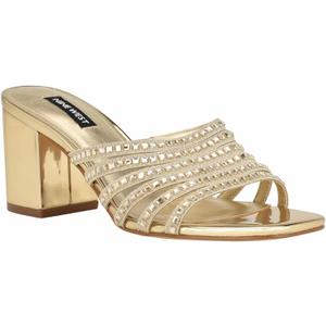 Nine West Women's Frisky Heeled Sandal (9, Gold 710)