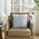 FUTEI Black White Decorative Throw Pillow Covers 26x26 Inch Set of 2,Soft Fluffy Faux Fox Fur Textured Euro Pillow Shams,Modern Home Decor for Couch Living Room