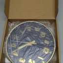 Wall Clock, 8 Inch Wall Clocks Battery Operated, Modern Non Ticking Silent Digital Analog Small Wall Clock for Bedroom Living Room Kitchen Office Gym Classroom Outdoor Clocks, Gold Blue