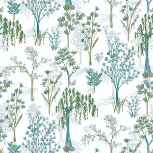 LEECICILE Peel and Stick Wallpaper White and Green Contact Paper Vintage Floral Wallpaper Boho Self Adhesive DIY Removable Waterproof Wall Paper for Bedroom Livingroom Cabinets Vinyl 17.3" x 78.7"