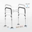 Loyoda Toilet Safety Rails,Height-Adjustable Toilet Frame Width-Adjustable Toilet Handles Foldable Toilet Rail Provides Support for Seniors ， Pregnant ，Disabled （Gray）