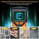 Stud Finder Wall Scanner - 5 in 1 Stud Finder Tool w/Smart Chip and HD LCD Display, Stud Detector Beam Finders for the Center and Edge of Wood AC Wire Metal Studs Joist Pipe (Orange Juice)