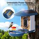 Smart Bird Feeder with Camera Solar Powered,5MP HD AI Identify Bird Species, Real-Time Alert & Weatherproof, Auto Record Videos, Ideal Gift for Christmas, Environmental Friendly,Non-Toxic