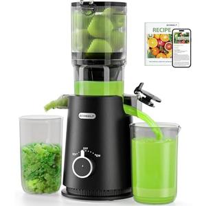 Cold Press Juicer, ECOSELF 4.35" Large Feed Chute for Family Needs, Professional Juicer Machines For Whole Fruits & Vegetables, Self Feeding Effortless for Batch Juicing