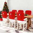 A set of 6 Christmas chair covers, measuring 23.6 x 19.6 inches. Features a stretch design and is suitable for restaurants, kitchens, home use, and indoor/outdoor holiday decorations for Christmas