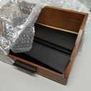 Cologne Organizer for Men - 3-Tier Wooden Perfume Shelf Stand with Drawer, Perfume Display & Storage Tray for Dresser, Black & Brown, 11"x4.7"x7.9"