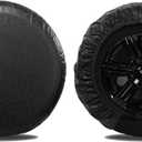 MOONET Tire Covers for RV Wheel (2 Pack Black), Oxford Waterproof UV Sun Protectors for Motorhome Boat Trailer Camper Van SUV,D81cm x H28cm for Diameter 30"-32"