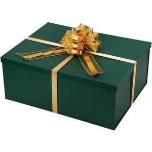 UoeRing Green Extra Large Gift Box 1Pcs 22x17x9 inch,luxury Gift Box with Lid for Presents Birthday Christmas Valentine's Day (Includes Pull Bows,Card,Envelope,Filler)