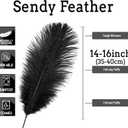 10pcs Natural Black Ostrich Feathers 14-16inch 35-40cm for Wedding Party Centerpieces, Easter Home Decorations