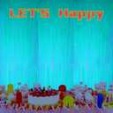 2 x 2 Pack Foil Fringe Backdrop - Fluorescent Green Shiny Tinsel Curtains for Party Decoration/Photo Booth Props - 3.3x6.6 FT Metallic Foil Backdrop for Birthday, Wedding, Graduation, Christmas.