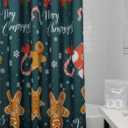 Christmas Cookie Shower Curtain for Bathroom Waterproof Fabric Shower Curtain Machine Washable Bath Curtain 60x72 inch with 12 Hook