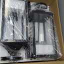 2 Packs 24" Extra Large Outside Wall Light Fixture 3-Light, Black Outdoor Porch Lantern Wall Mounted, Waterproof Modern Outside Wall Sconce Coach Lamp for House, E12 (Black (No sensor))