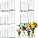 24pcs Glass Cylinder Vases for Centerpieces,Clear Flower Vases for Wedding Decorations and Indoor Home Decor, Hurricane Candle Holder for Table Shelf, Party (24Pack(4+4+5+6inch))