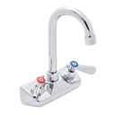 DuraSteel Commercial Hand Sink Faucet - 4 Inch Center Wall Mount Handwash Sink Faucet with 3-1/2" Gooseneck Spout - CEC Certified Saving Water - Dual Swing (3-1/2" Gooseneck - Lever)
