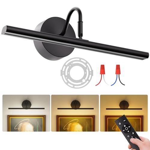 Denlead Picture Light Hard-Wired 16.5" Wall Lights for Pictures with Remote, Dimmable 3CCT Light Over Picture Frame, Gallery Art Poster Light for Artwork, 2700K-6500K Warm Nature White, 15W, 1200LM