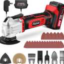 AVID POWER Cordless Oscillating Tool 20V Battery Powered Oscillating Multitool with 2.8 Oscillation Angle, Variable Speed Oscillating Saw w/ 31Pcs Accessories for Scraping/Cutting & Sanding - Red
