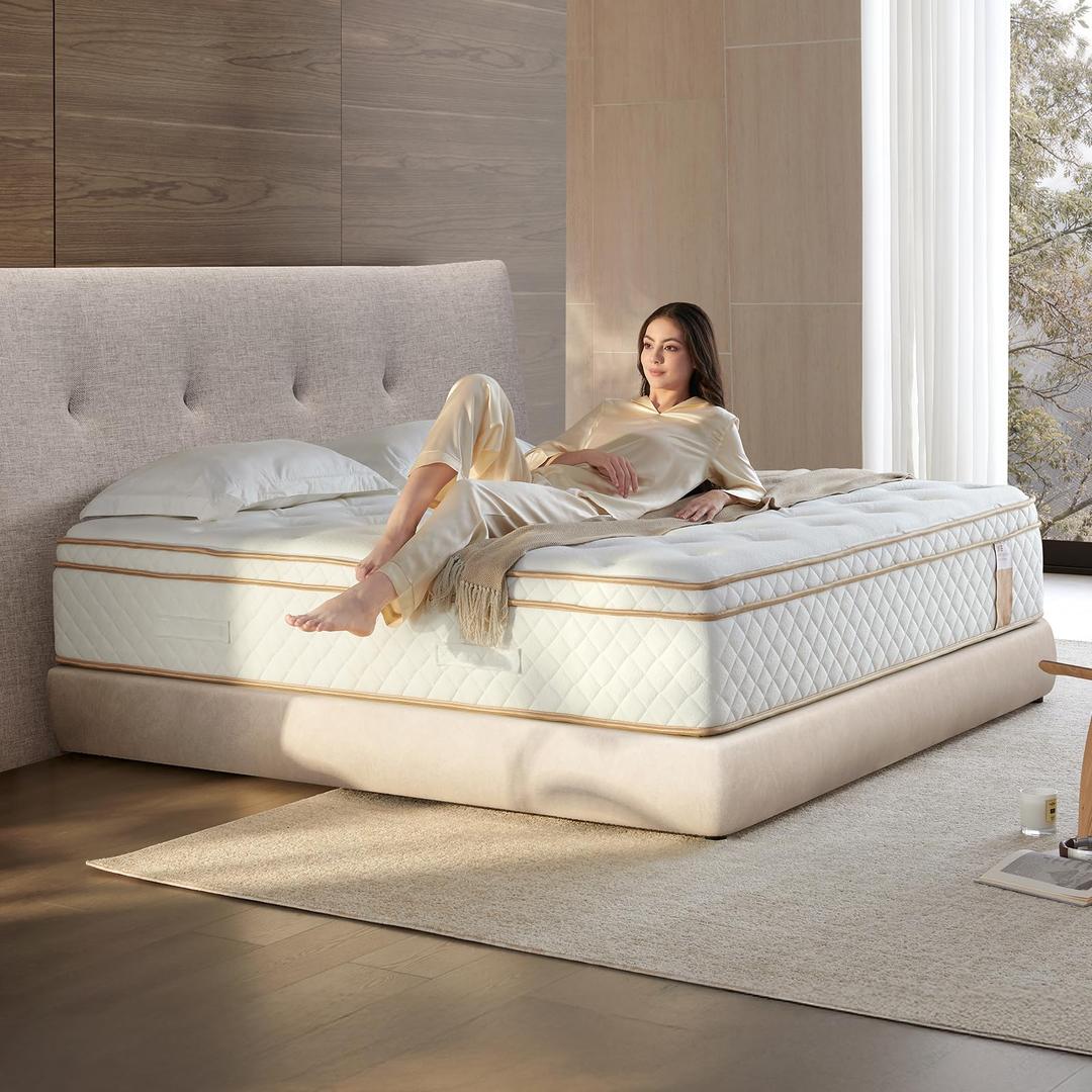 Vorpxin Full Mattress 12 Inch Hybrid Sleep Bed, Cooling Gel Foam & Independently Encased Coils, Full Body Pressure Relief, Quiet Anti-Shake Design, CertiPUR-US Certified