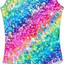 Funnycokid Gymnastics Leotards for Girls Sparkly Colorful Kids Tumbling Outfit (7-8 Years, Diamond Rainbow)