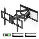 monTEK Heavy Duty TV Wall Mount for 37-90 Inch TVs up to 165lbs, 4X Load Tested, 25.1" Extended Full Motion Dual Articulating Arms, Fits 12/16/18/24" Studs, Tool-Free Tilt/Swivel, Max VESA 600x400mm