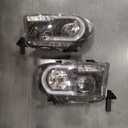 G-PLUS LED DRL Headlights Compatible with Toyota Tundra 2007-2013,Fit2008-2017 Toyota Sequoia Headlamps Assembly Clear Lens Black Housing Clear Reflector Left & Right, faros delanteros