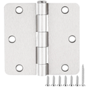 24 Pack Nickel Door Hinges Brushed Nickel Hinges for Doors Satin Nickel 3.5" x3.5 Inch Hinges Rounded 1/4" Raidus Standard Residential Bedroom Door Hinge Sturdy Door Hardware