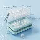 WIBIMEN Ice Cube Tray with Lid and Bin - Round Ice Trays for Freezer with Lid - Ice Cube Trays for Freezer with Ice Container (1"-2PACK Blue)