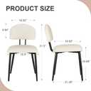 VECELO Dining Chairs Set of 4, Upholstered Kitchen Chairs with Extra Thick Cushion & Sturdy Metal Frame, Faux Leather Chairs for Vanity, Kitchen, Living Room, Beige
