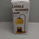 Modern Candle Warmer Lamp with Timer and Dimmer, Dimmable Electric Candle Lamp Warmer, Wax Melt Warmer, Glass with Wood Base, Home Decor Gifts 2 Bulbs Included (Brown and Stained Wood Base)