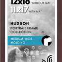 Americanflat 12x18 Poster Frame with Shatter-Resistant Glass - Use as 11x17 Frame with Mat or 12x18 Frame Without Mat - Hudson Collection - Wide Photo Frame for Wall display - Mahogany