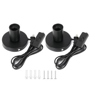 2Pcs Desktop Lamp Base Light Base Socket Screw Light Bulb Holder Base with 6 Feet Cord on Off Switch Plug for Holding Bulb for Your Night Light