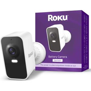 Roku Battery Camera for Home Security - New Weather-Resistant Indoor & Outdoor Wireless Camera & Pet Monitor with 1080p HD & Two-Way Audio - Rechargeable, Motion Detection & Wi-Fi
