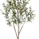 VIVATREES Olive Trees Artificial Indoor, 5FT Tall Faux Olive Tree with White Tall Planter, Artificial Plants with Natural Wood Trunk and Lifelike Fruits for Home Office Decor